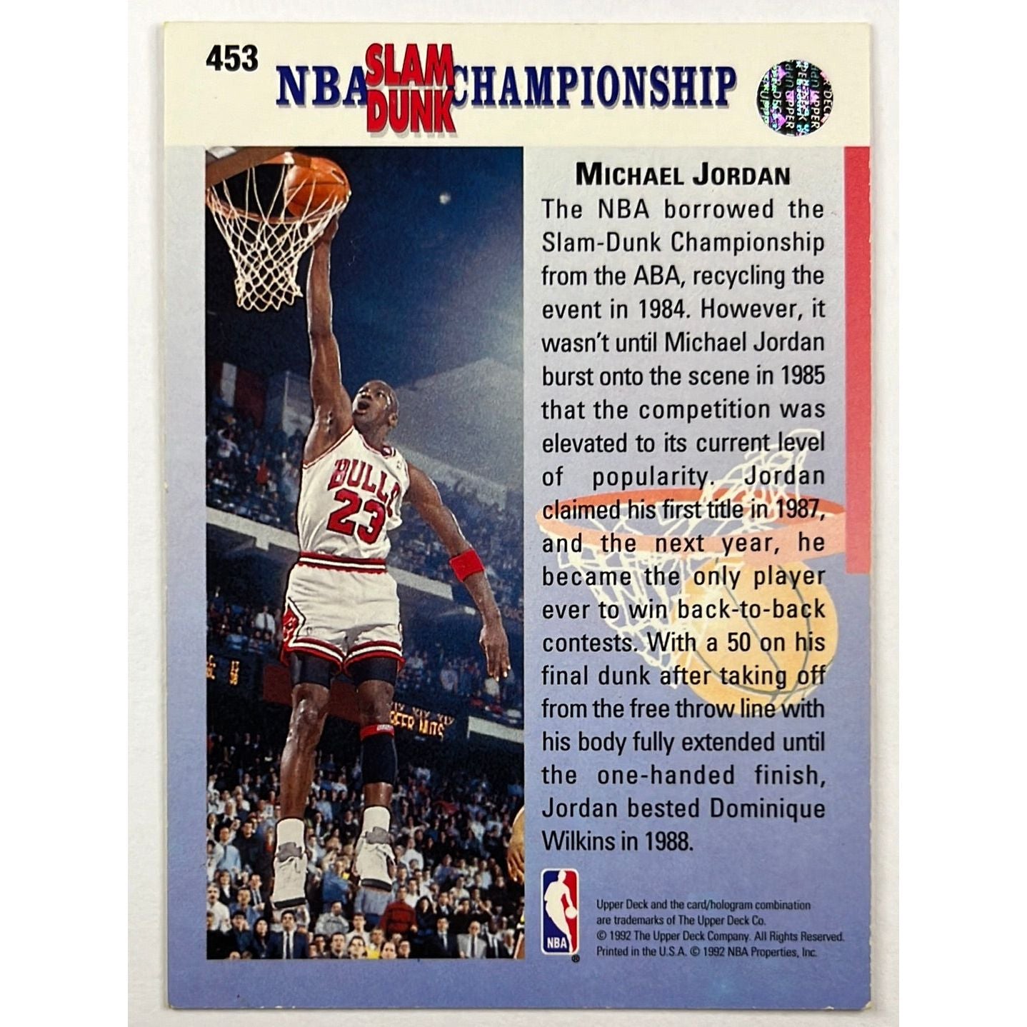 1992-93 Upper Deck 87’ 88’ Two Time Slam Dunk Champion