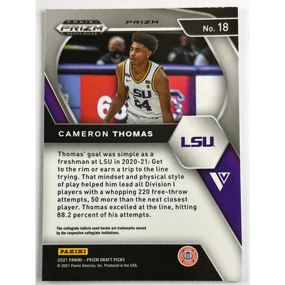 2021 Prizm DP Cameron Thomas Green Holo Prizm RC