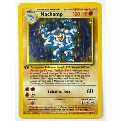 1st Edition Machamp Holo Rare 8/102