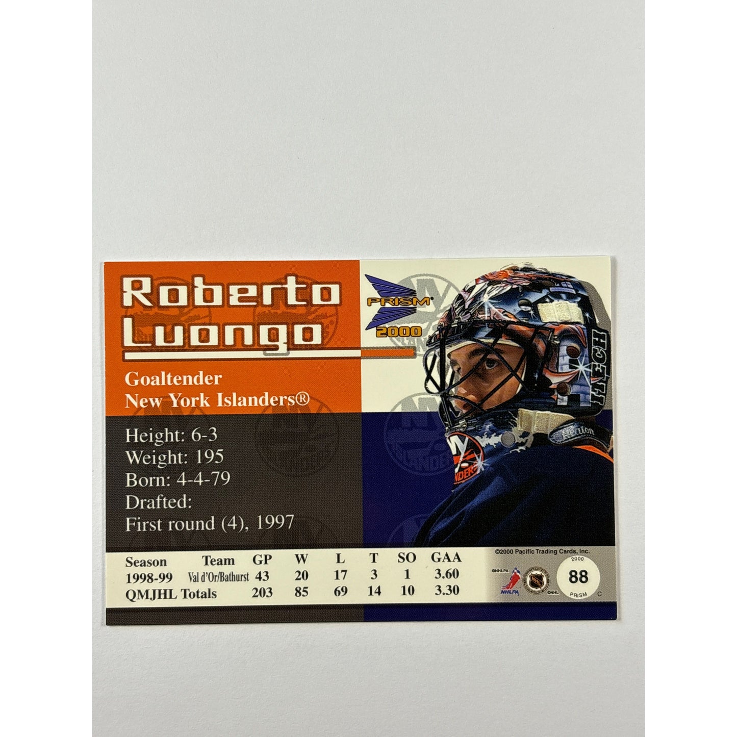 1999-2000 Prism Roberto Luongo RC