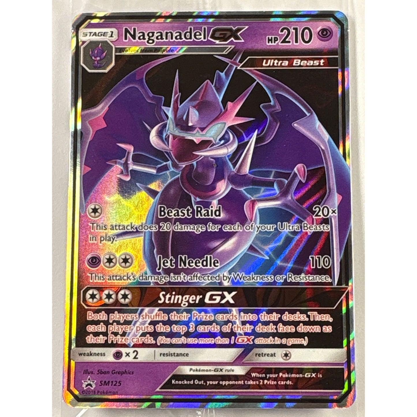 *Sealed Naganadel GX Holo Black Star Promo SM125
