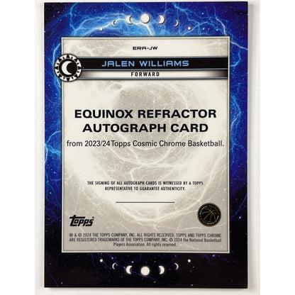 2023-24 Topps Cosmic Chrome Jalen Williams Equinox Refractor Auto 24/25
