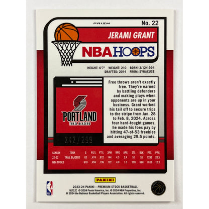 2023-24 Hoops Premium Stock Jerami Grant Bronze Holo Prizm /299