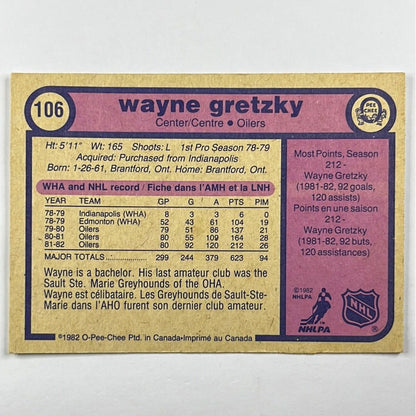 1982-83 O-Pee-Chee Wayne Gretzky