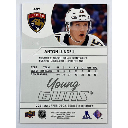 2021-22 Upper Deck Anton Lundell Young Guns