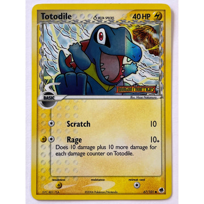 *STAMPED Totodile Reverse Holo Print Error 67/101