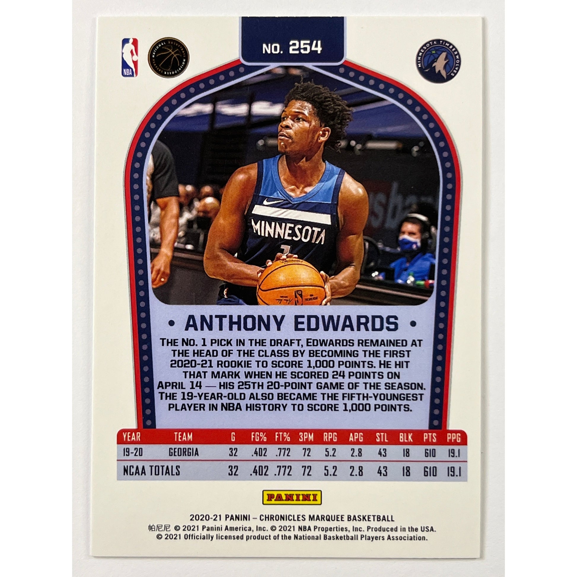 2020-21 Chronicles Marquee Anthony Edwards RC | Local Legends Cards & Collectibles