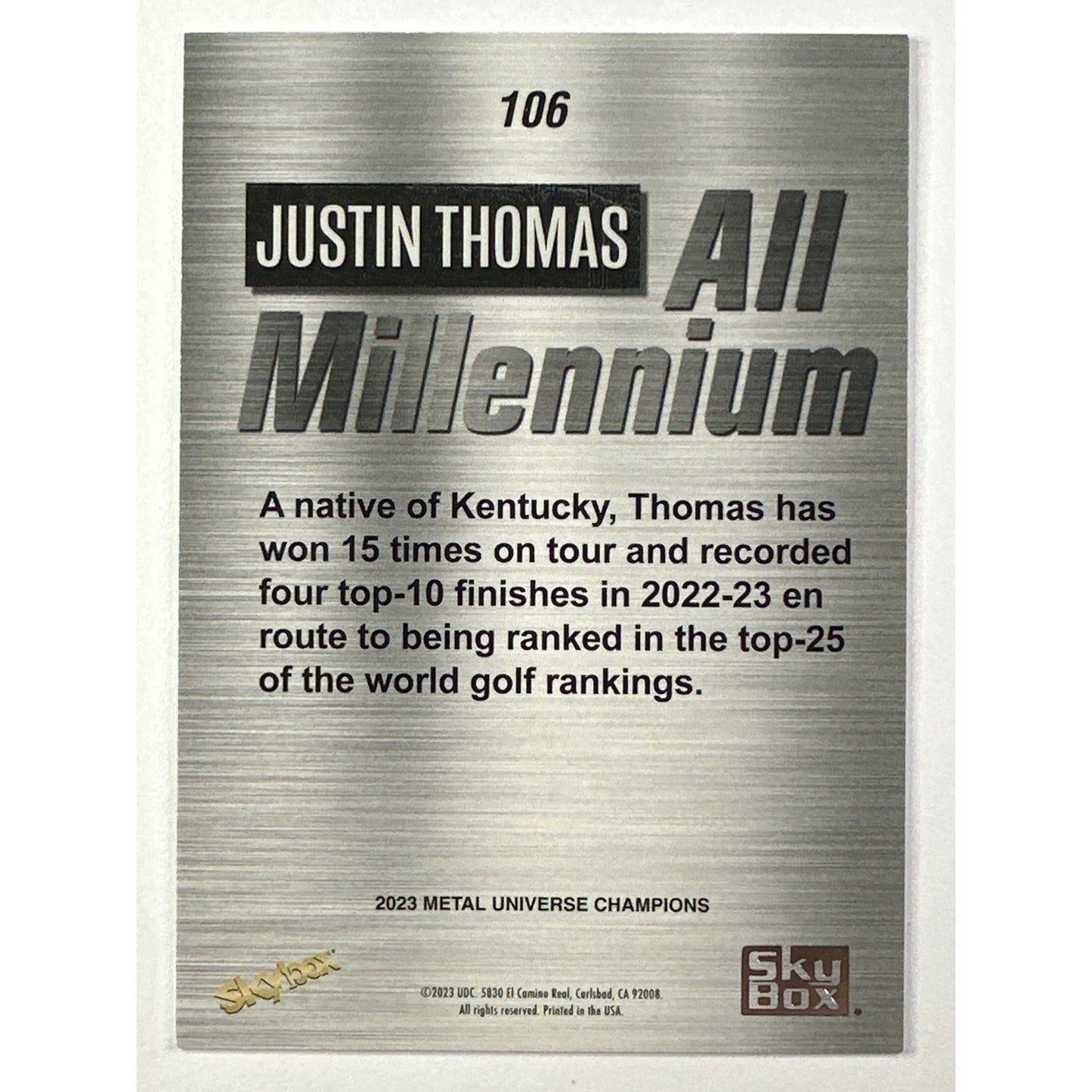 2023 Metal Universe Justin Thomas All Millennium