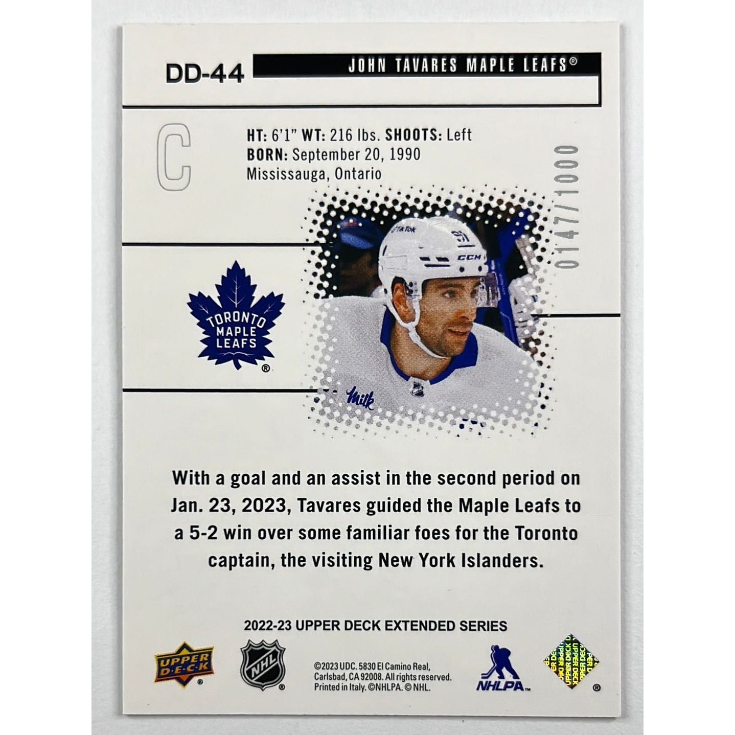 2022-23 Extended Series John Tavares Diamond Dominance /1000