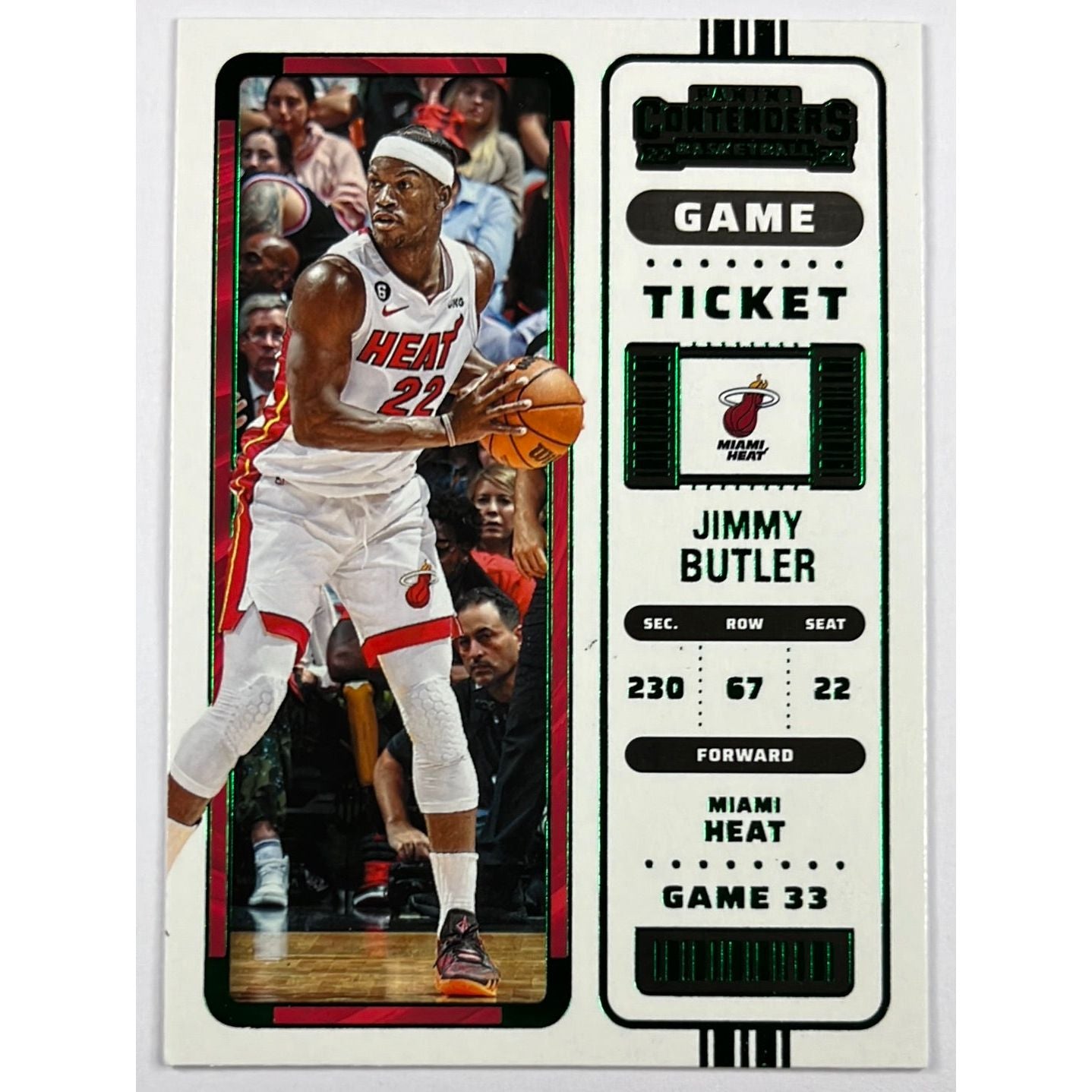 2022-23 Contenders Jimmy Butler Green Foil Game Ticket