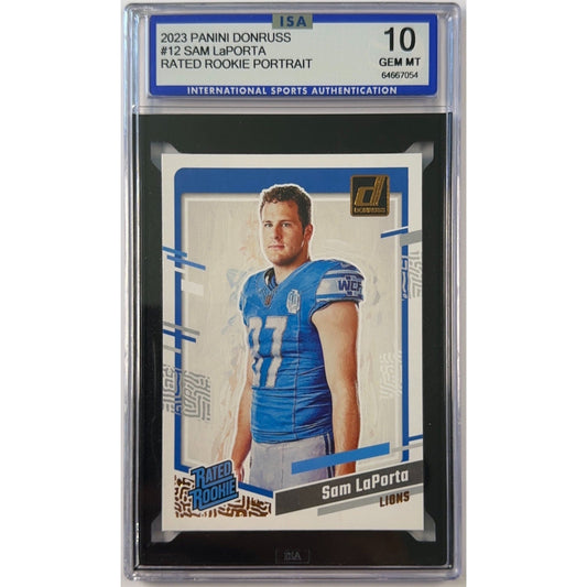 2023 Donruss Sam Laporta Rated Rookie Portrait ISA 10 GEM MINT