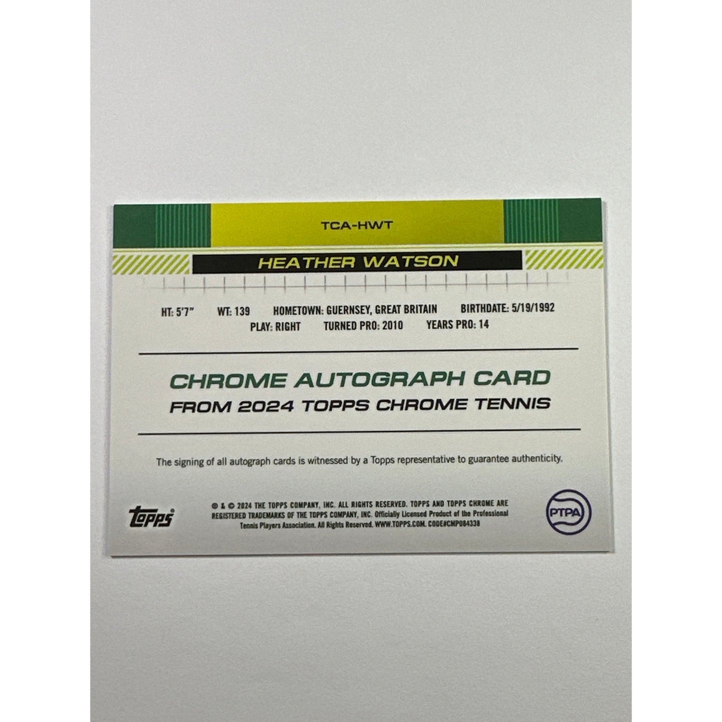 2024 Topps Chrome Heather Watson Autograph