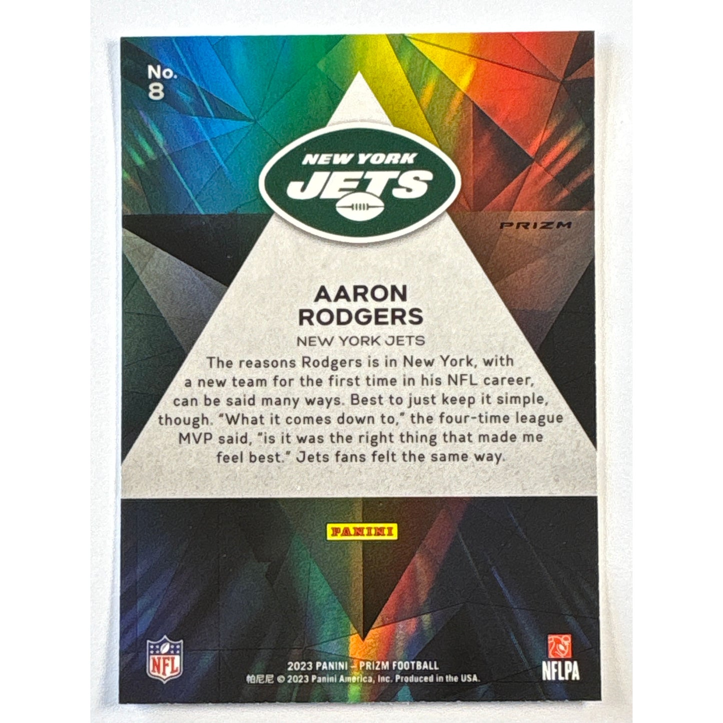 2023 Prizm Aaron Rodger’s Prizmatic Green Holo Prizm | Local Legends Cards & Collectibles