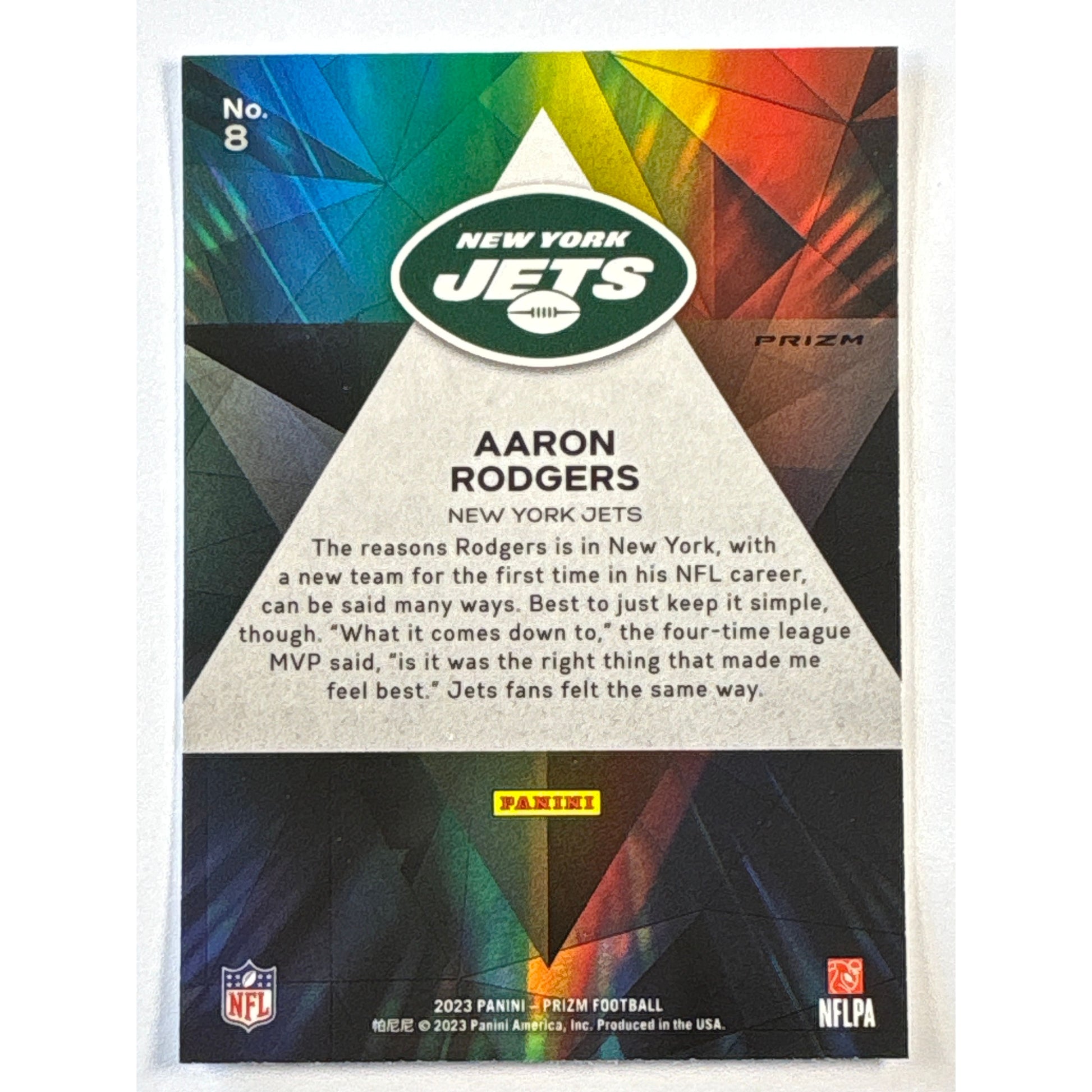 2023 Prizm Aaron Rodger’s Prizmatic Green Holo Prizm | Local Legends Cards & Collectibles