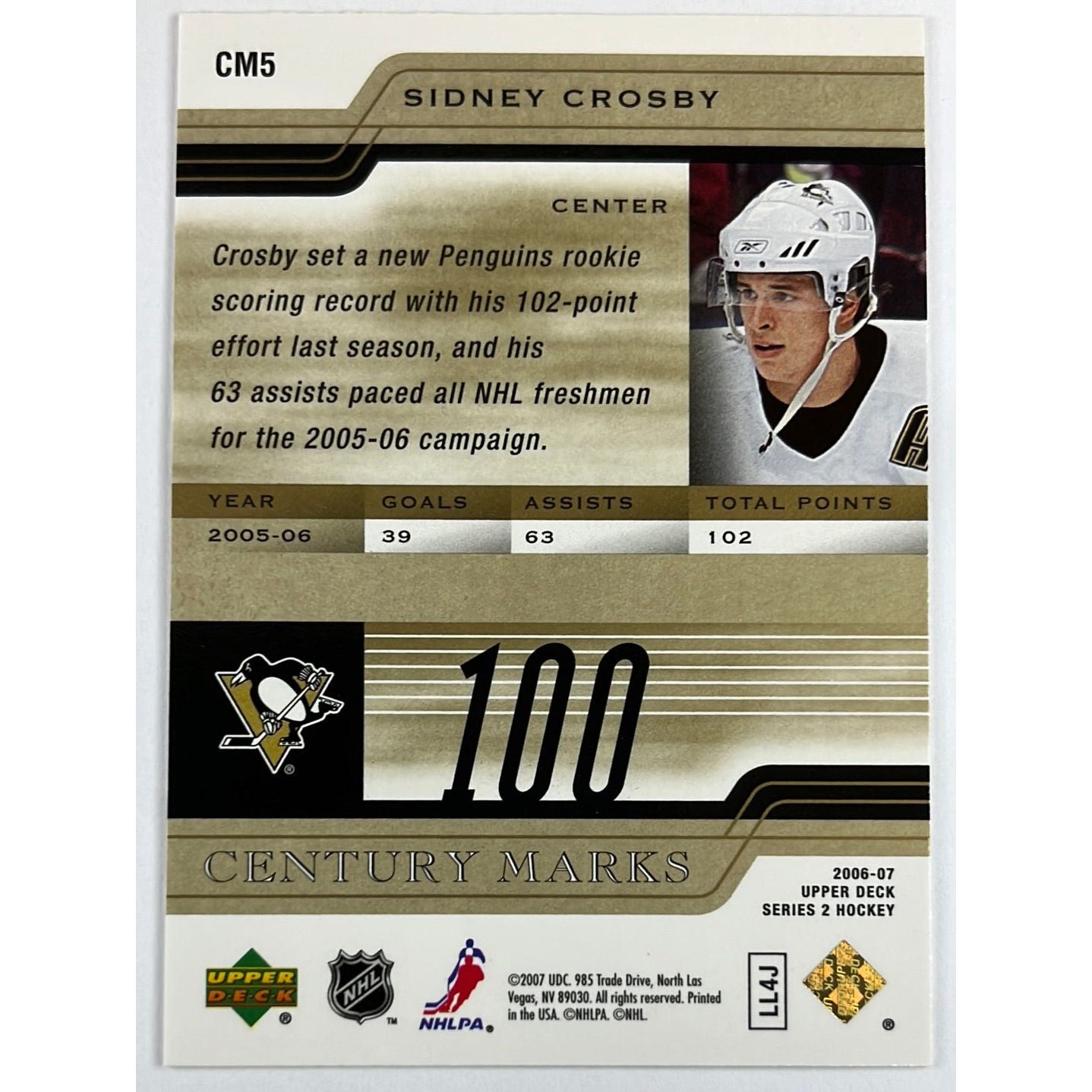 2006-07 Upper Deck Sidney Crosby Century Marks