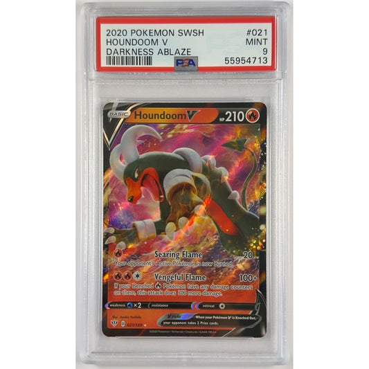 Houndoom V Holo Ultra Rare 021/189 PSA 9 MINT