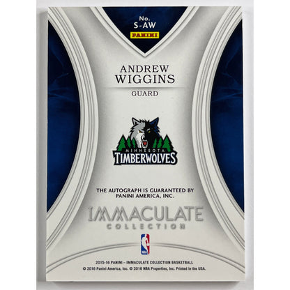 2015-16 Immaculate Collection Andrew Wiggins 2nd Year Auto /60 | Local Legends Cards & Collectibles