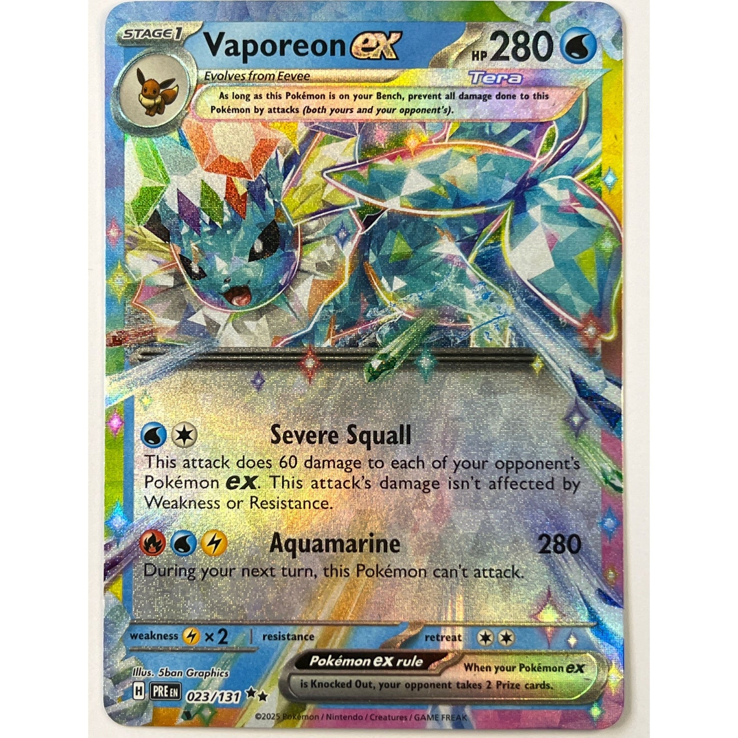 Vaporeon EX Holo Double Rare 023/131