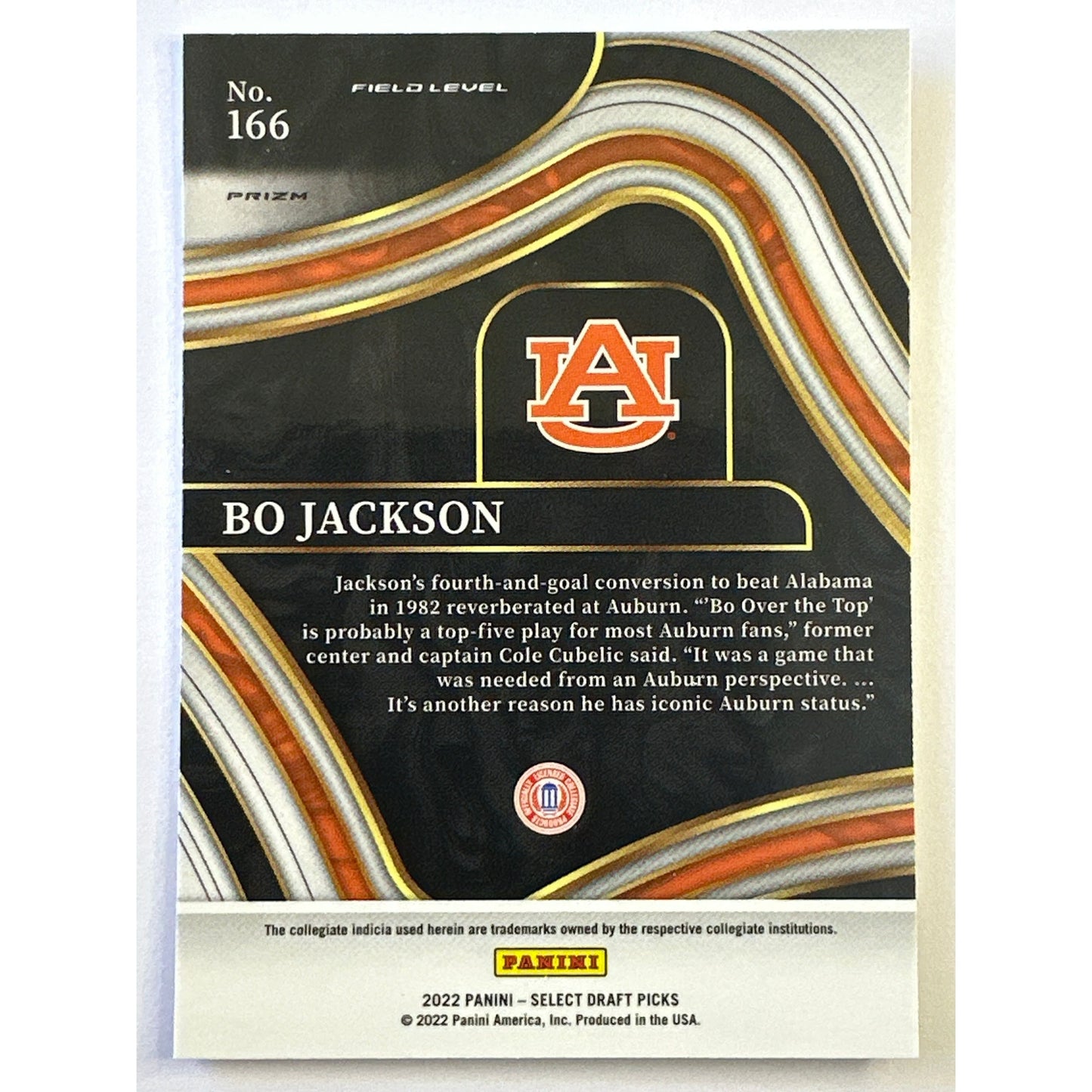 2022 Select Draft Picks Bo Jackson Field Level Red Velocity Prizm
