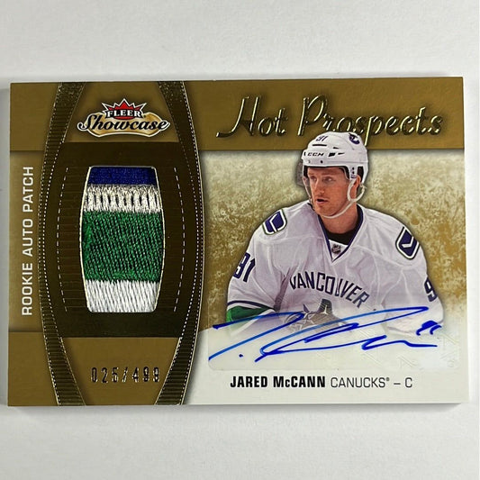 2015-16 Fleer Showcase Jared McCann Hot Prospects Rookie Patch Auto 25/499