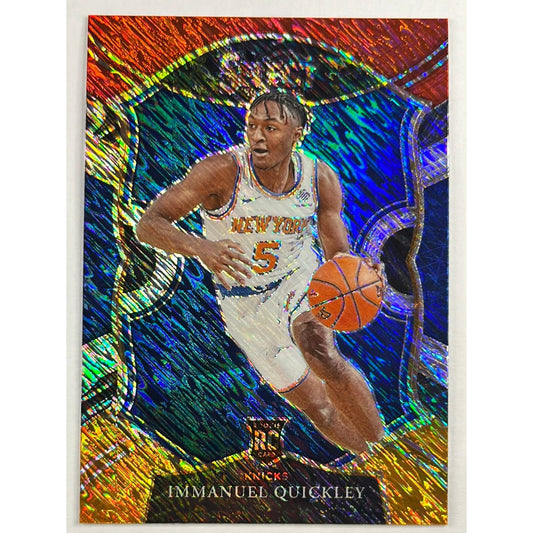 2020-21 Select Immanuel Quickley Red White Orange Shimmer Prizm RC