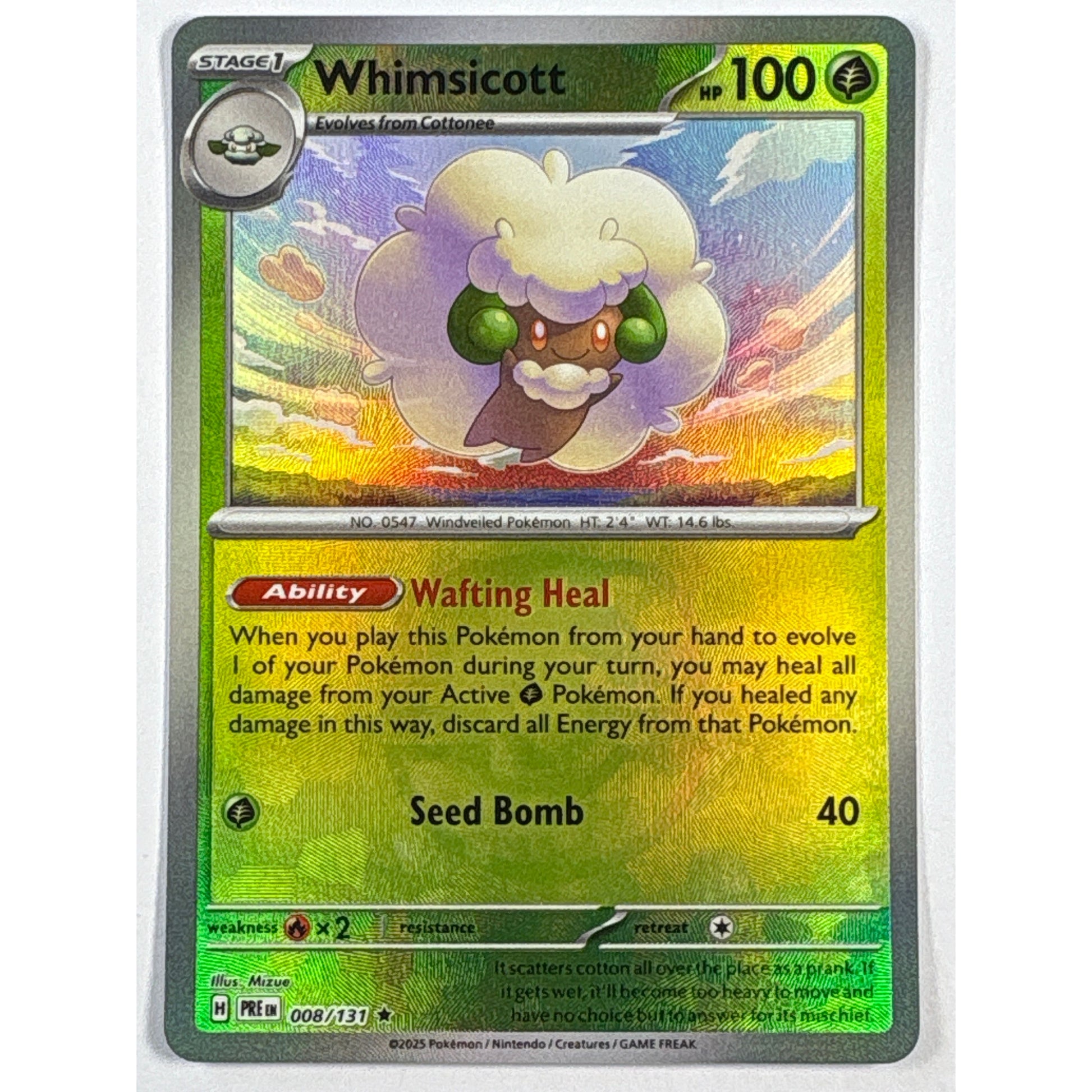 Whimsicott Master Ball Holo 008/131 | Local Legends Cards & Collectibles
