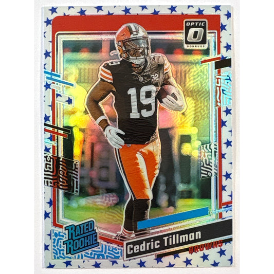 2023 Donruss Optic Cedric Tilman Stars Emoji Rated Rookie