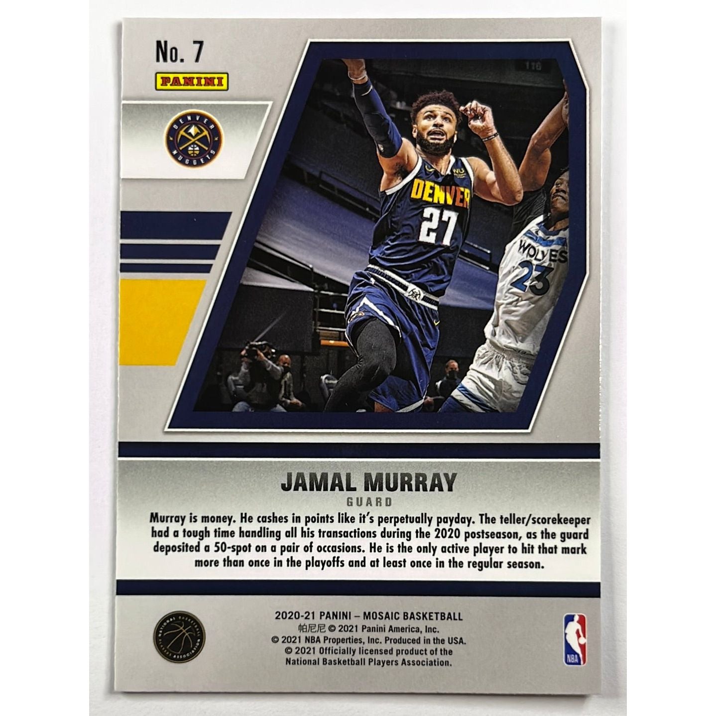 2020-21 Mosaic Jamal Murray Will To Win