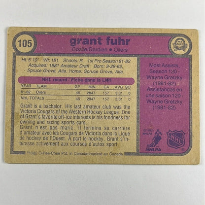 1982-83 O-Pee-Chee Grant Fuhr RC