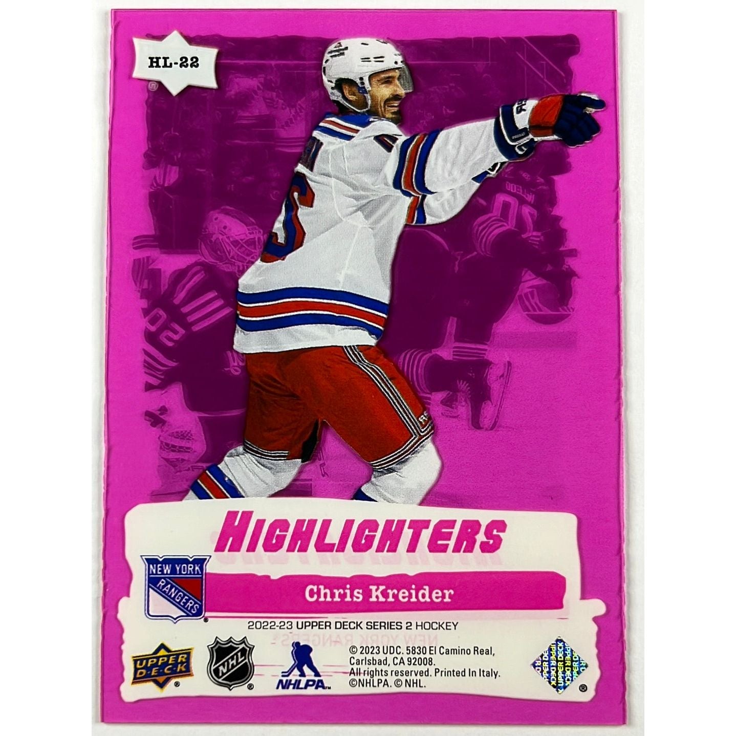 2022-23 Upper Deck Chris Kreider Pink Highlighters