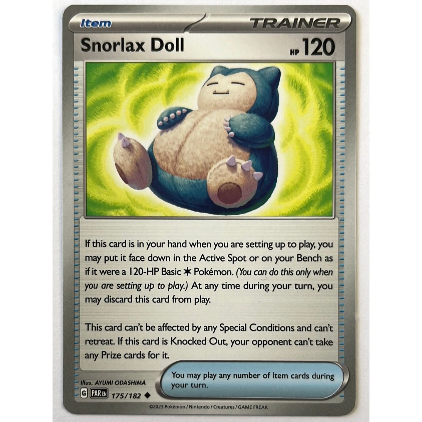 Snorlax Doll Non Holo Uncommon 175/182