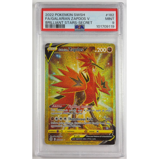 Galarian Zapdos V Holo Gold Secret Rare 182/172 PSA 9 MINT | Local Legends Cards & Collectibles