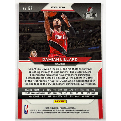 2020-21 Prizm Damian Lillard Green Holo Prizm