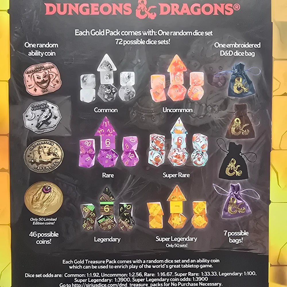 Dungeons & Dragons Acererak’s Treasure Gold Edition Blind Dice Bag