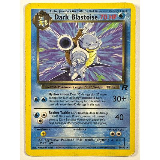 Dark Blastoise Non Holo Rare 20/82