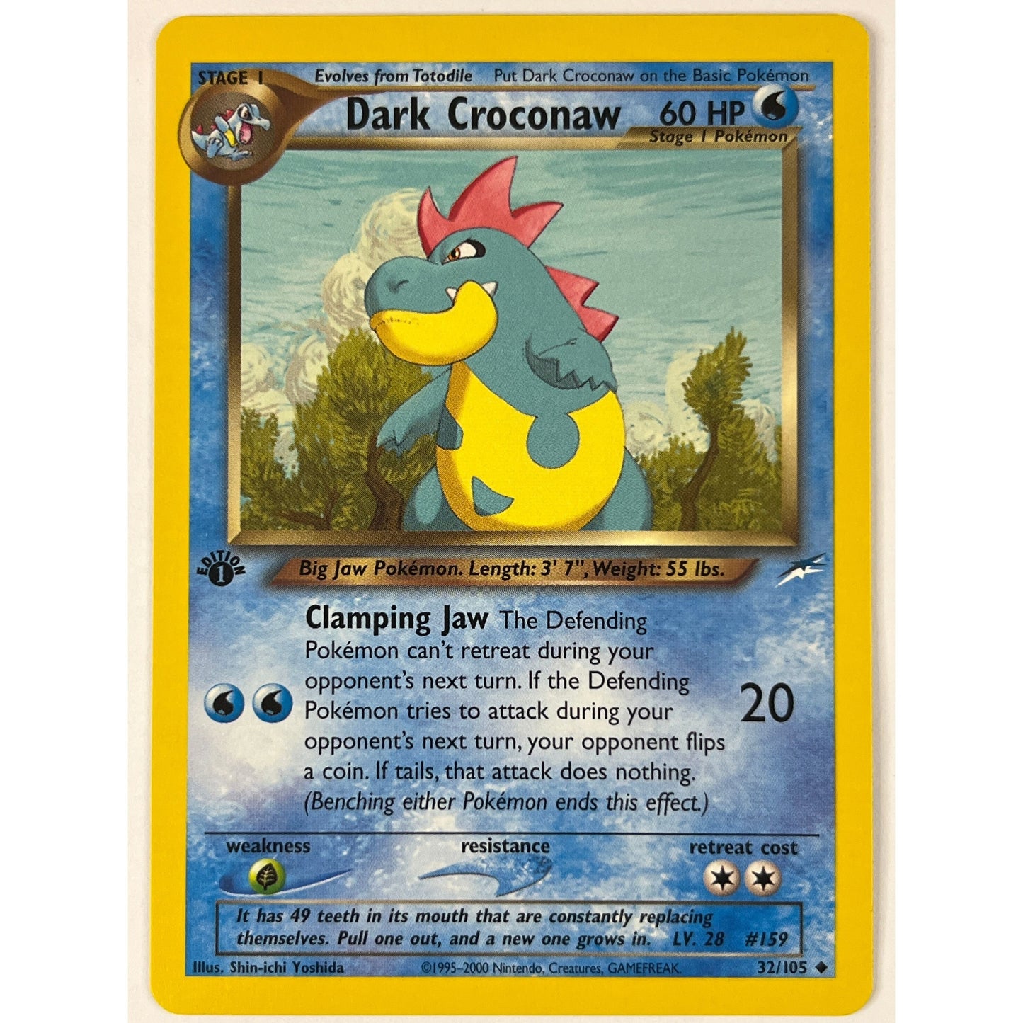 1st Edition Dark Croconaw Non Holo Uncommon 32/105