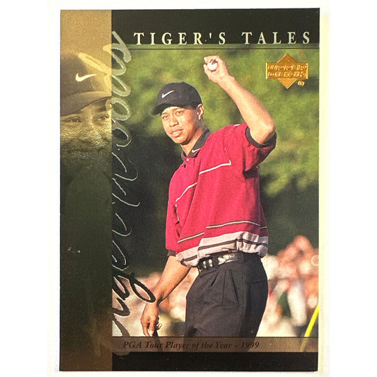 2001 Upper Deck Tiger Woods Tiger’s Tales PGA Player of the Year - 1999 RC