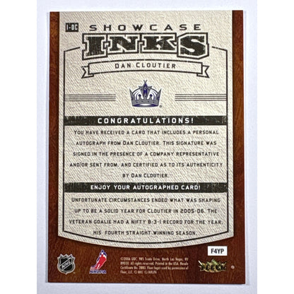 2006-07 Flair Showcase Dan Cloutier Showcase Inks