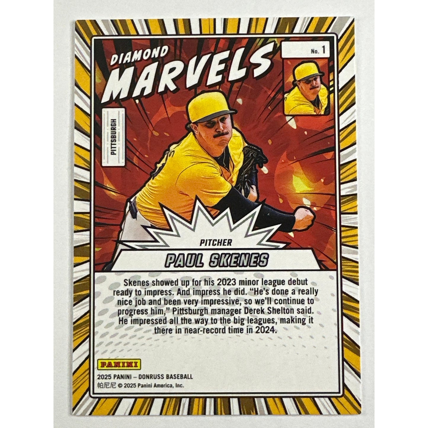 2025 Donruss Paul Skenes Diamond Marvels