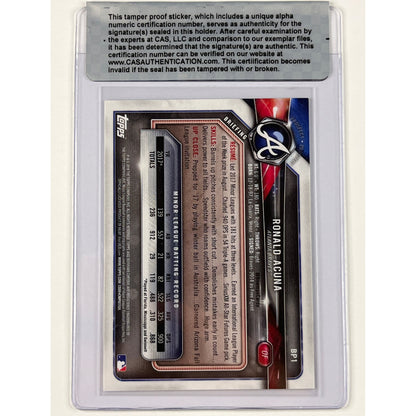 2018 Bowman Ronald Acuna Prospect RC Auto CAS Authenticated
