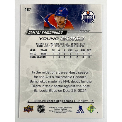 2022-23 Upper Deck Dmitri Samorukov Young Guns