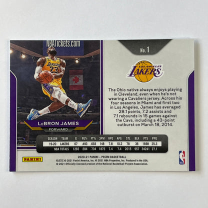 2020-21 Prizm Lebron James #1 (Kobe Tribute Dunk)