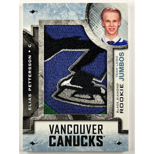 2018-19 Black Diamond Elias Pettersson Team Logo Rookie Jumbos