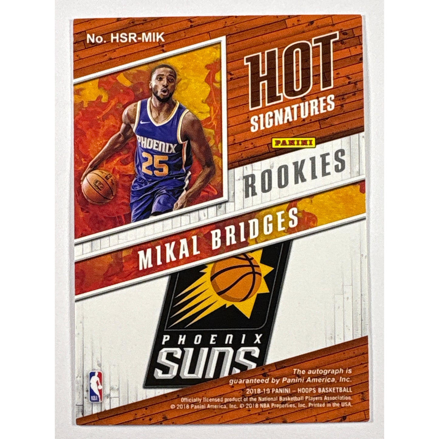 2018-19 Hoops Mikal Bridges Hot Signatures Rookie Auto /25 | Local Legends Cards & Collectibles