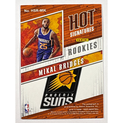 2018-19 Hoops Mikal Bridges Hot Signatures Rookie Auto /25 | Local Legends Cards & Collectibles