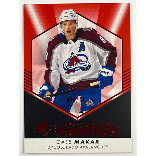 2022-23 SP Authentic Cale Makar Authentic Profiles Red /149