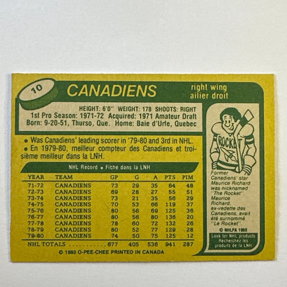 1980-81 O-Pee-Chee Guy Lafleur #10