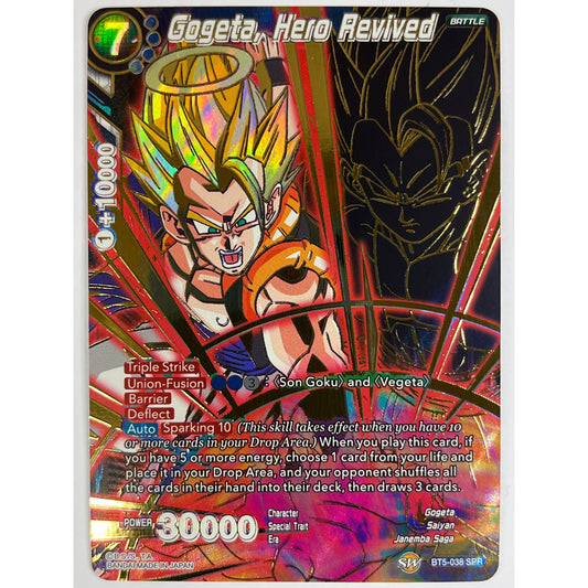 Gogeta,Hero Revived Holo Special Rare Bt5 38
