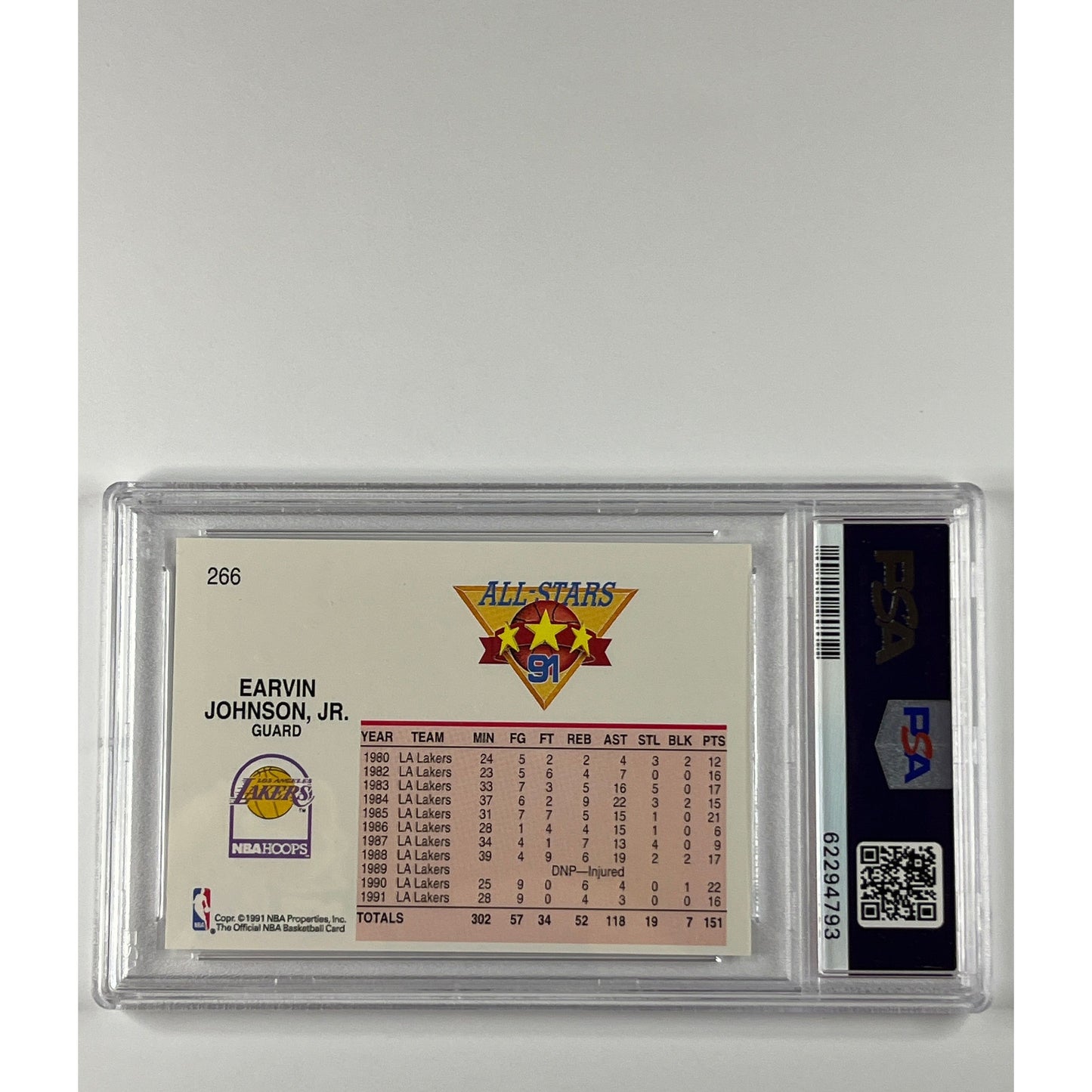 1991-92 Hoops Magic Johnson All Star PSA 9 MINT