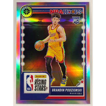 2023-24 Hoops Premium Stock Brandin Podziemski Rising Stars Silver Holo Prizm RC